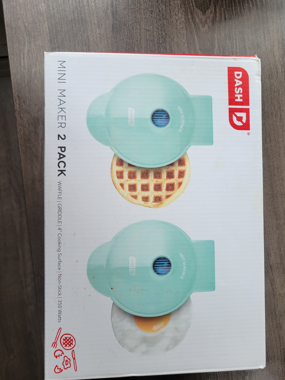Dash Mini Maker 2-Pack Waffle and Griddle - Aqua
